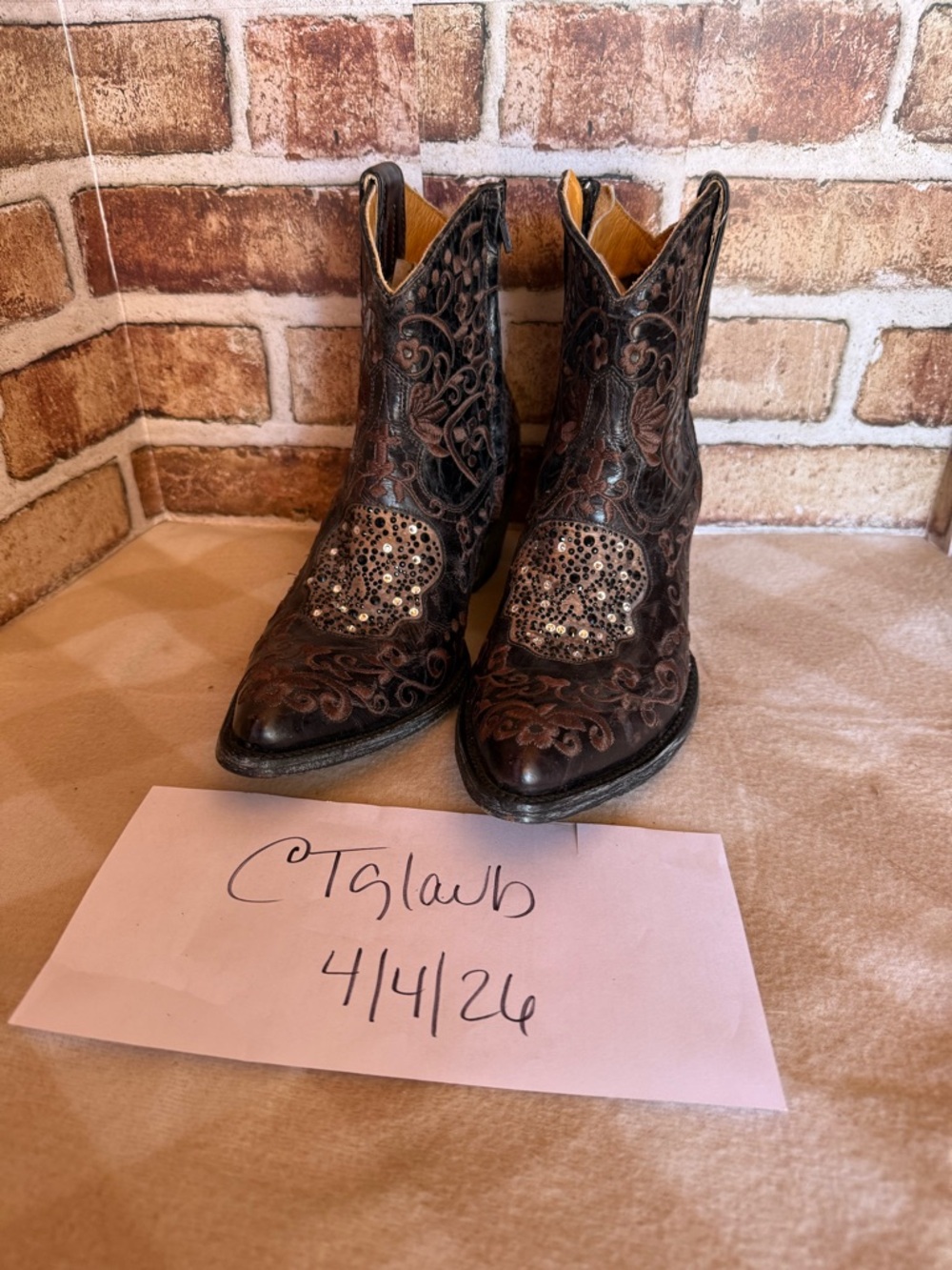 Old Gringo Brown Embroidered Ankle Boots